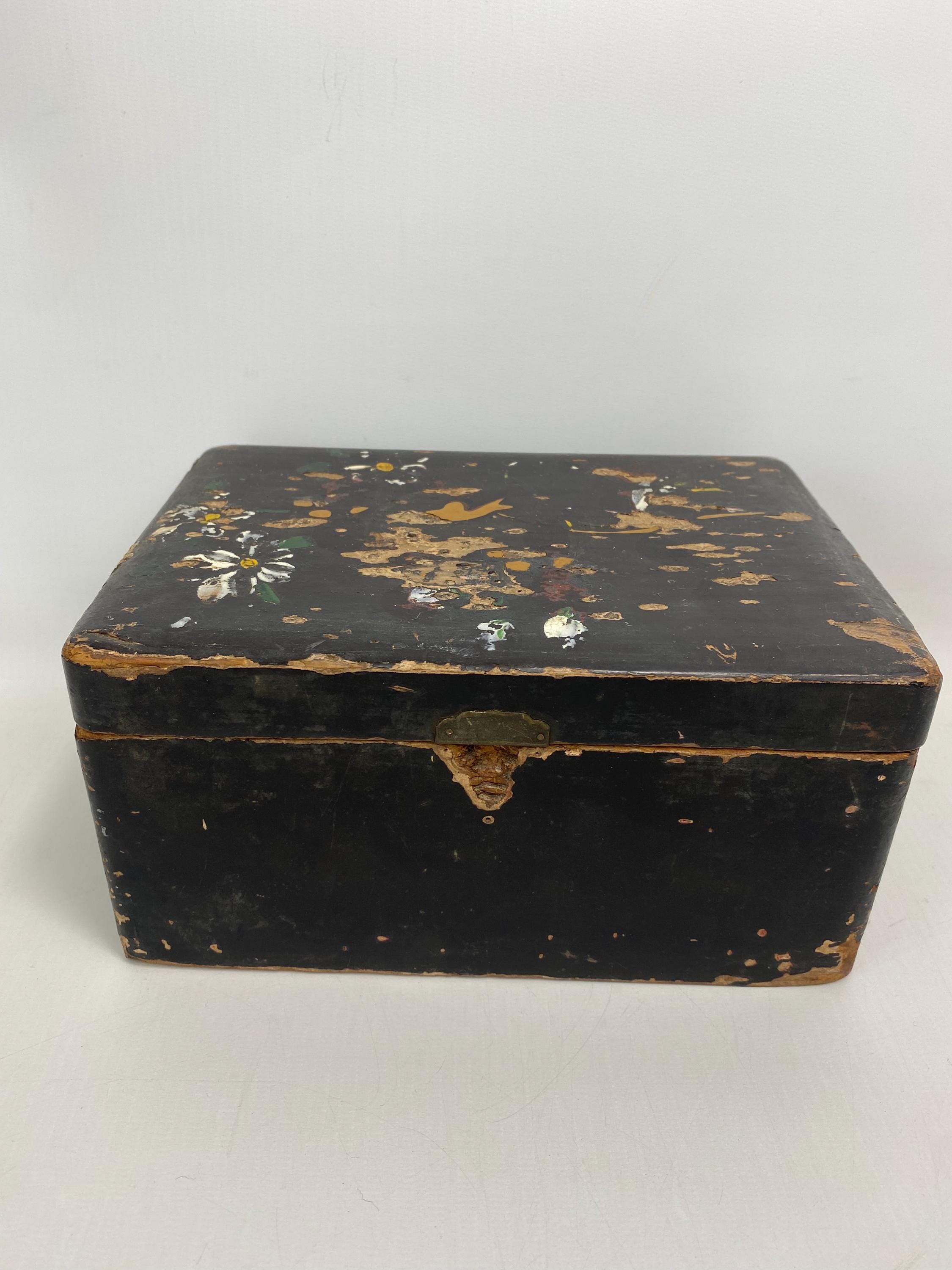 アンティーク中国漆塗り木箱：花柄 - 19世紀 - Etsy 日本
