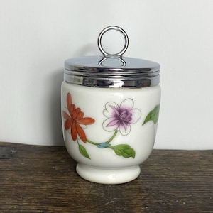 Vintage Egg Coddler - Royal Worcester egg coddler - Porcelain Egg Coddler - Astley Floral pattern  - Large - 4” VGC