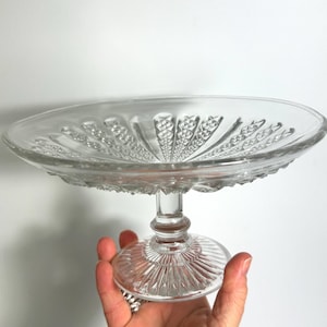 ヴィンテージガラス台座ケーキスタンド - ミッドセンチュリークリスマスケーキトレイ