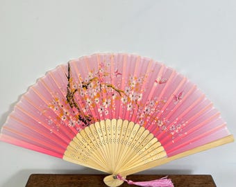 ヴィンテージ花柄中国扇子 – 木製壁飾り、オリジナルボックス - Etsy 日本