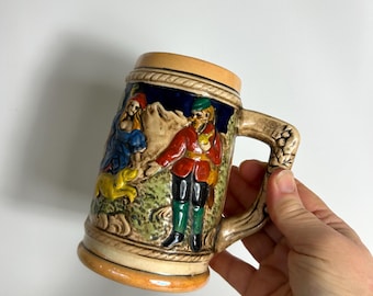 Vintage German Beer Stein: Stoneware 1960s - Home Pub Decor