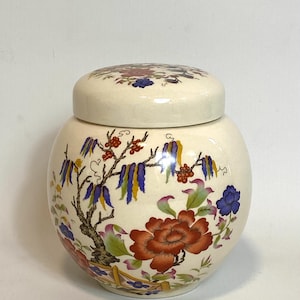 Vintage Ginger Jar - Sadler Ginger Jar - Peony and Willow floral pattern - Made in England - 1960s - 5.5” - VGC