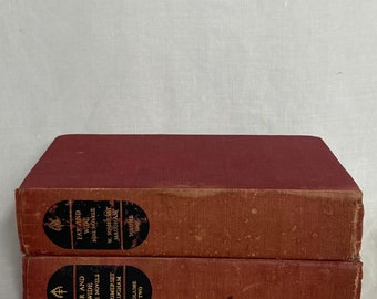 Vintage Book Set - Old Books - Vintage Books - Decorative book bundle - Vintage Prop - Red Books - 2 Books - 1950s GC