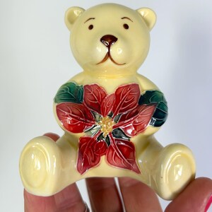 Nyckfull vintage gammal Tupton Ware nallebjörn - julgransprydnad med julstjärna