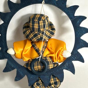 Vintage Clown Sitting on a Swing / Mobile / Hobo Shelf Sitter image 5