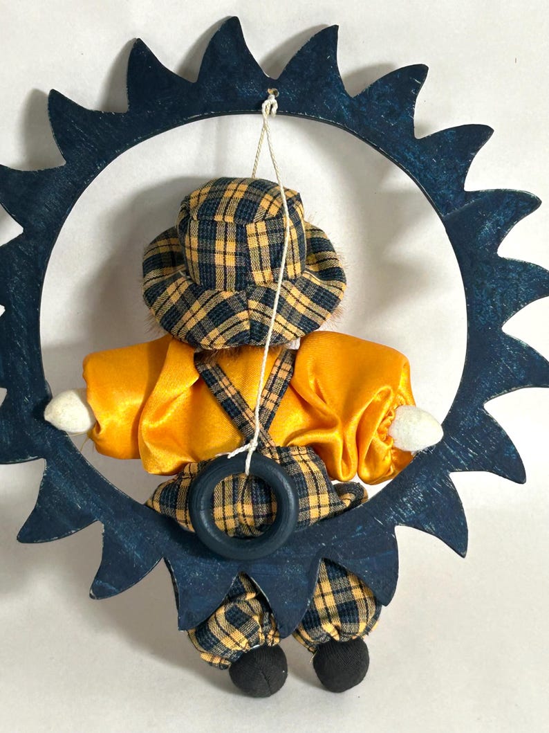 Vintage Clown Sitting on a Swing / Mobile / Hobo Shelf Sitter image 5