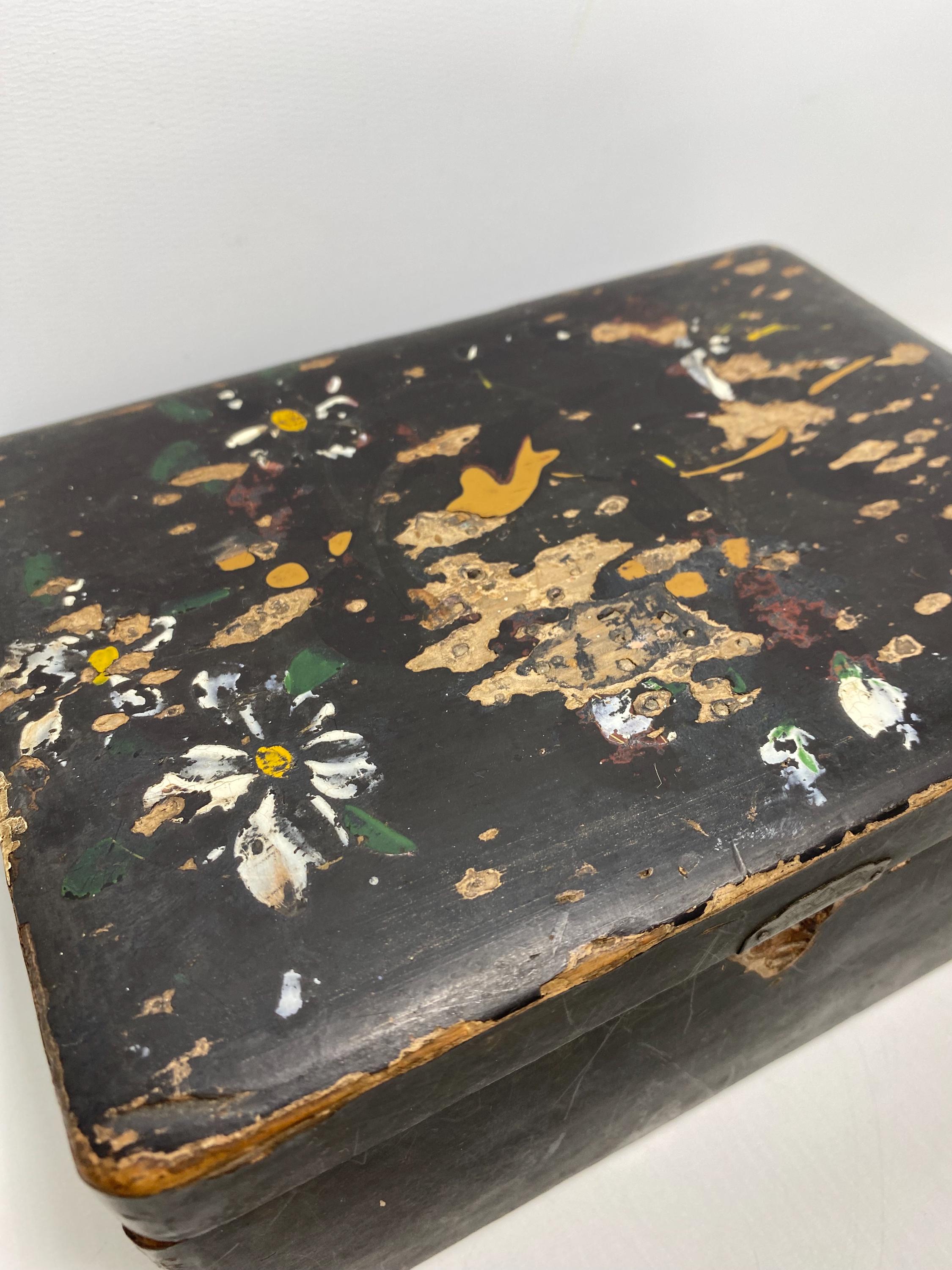 アンティーク中国漆塗り木箱：花柄 - 19世紀 - Etsy 日本