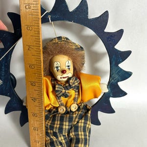 Vintage Clown Sitting on a Swing / Mobile / Hobo Shelf Sitter image 13