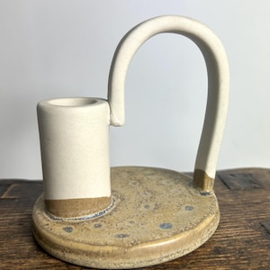 Vintage Chamber Stick Candle Holder - Studio Pottery Wee Willie Winkie - Modern Rustic Decor