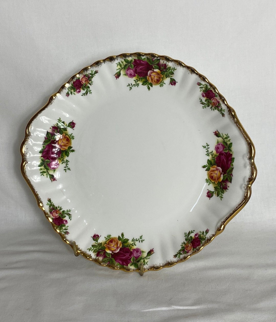 Royal Albert Old Country Roses Cake Plate Bone China 1970s 10.5 VGC Etsy