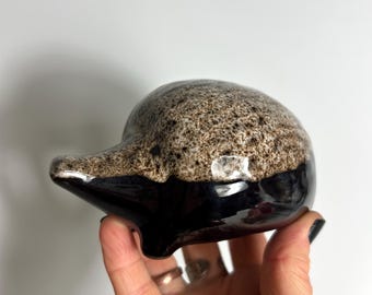 Vintage ceramic hedgehog money box : 1950s piggy bank