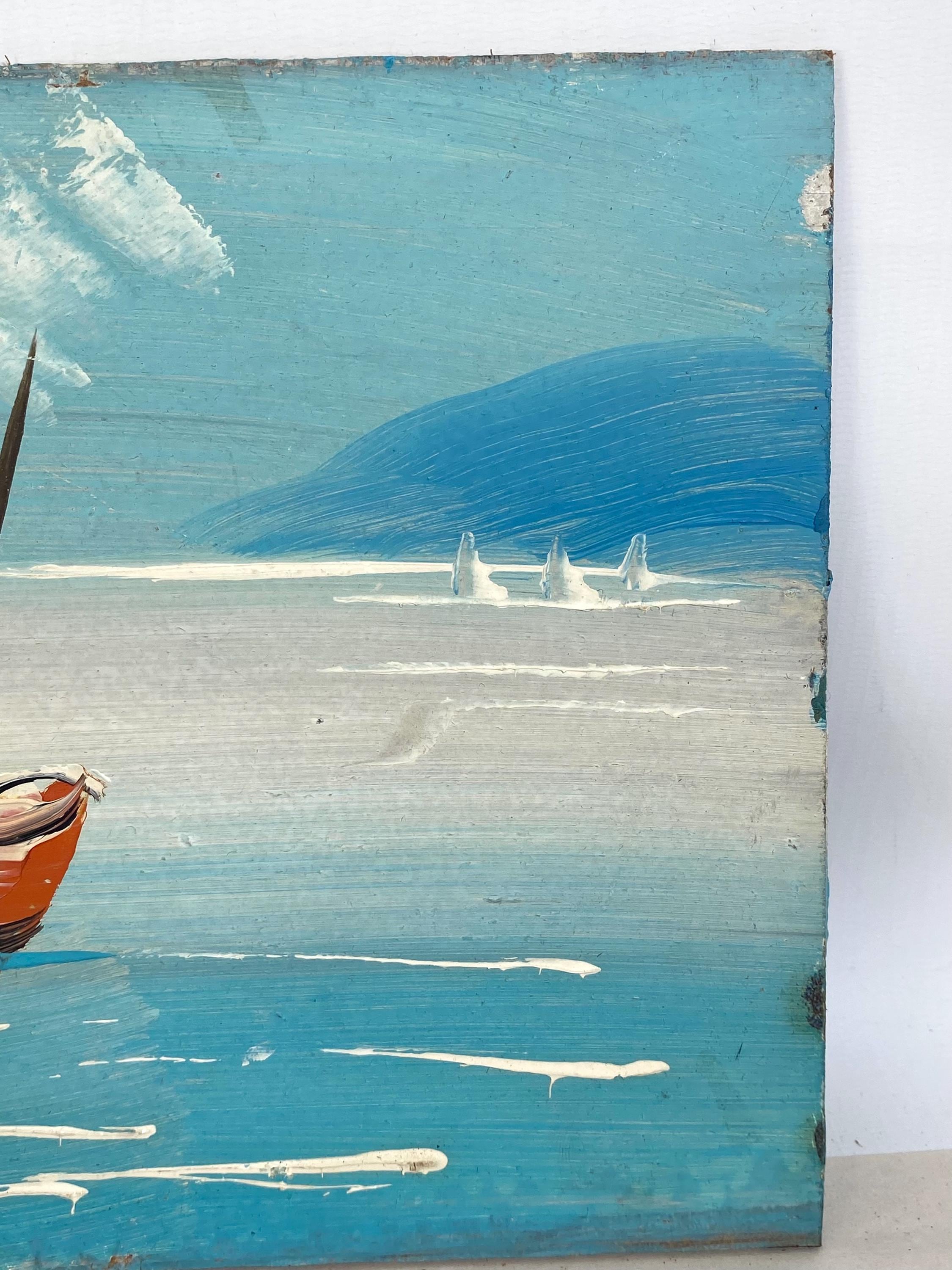 ヴィンテージの港の風景油絵 - 1970年代の海洋美術 - Etsy 日本