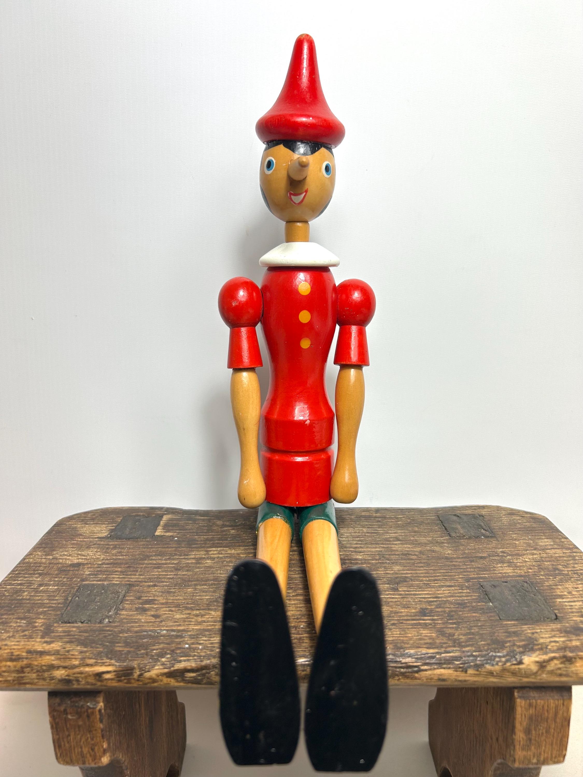 Vintage Italian Articulated Wooden Pinocchio Ornament - Etsy
