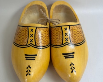 Vintage Dutch wooden clogs - Souvenir Ornament - 8”