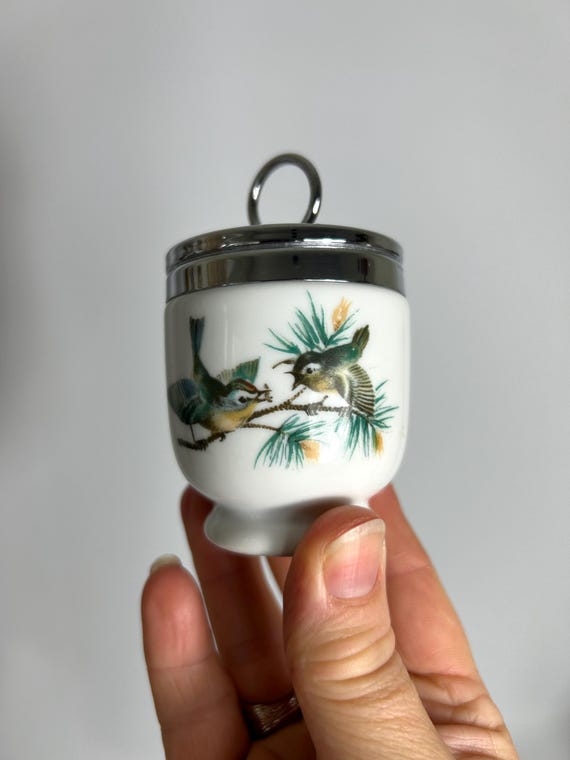 ヴィンテージ ロイヤルウースター 磁器 エッグコドラー：鳥の模様 3