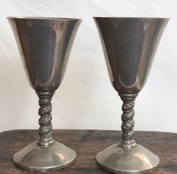 Vintage Silver Plated Goblets. Spanish Roma. Made in Madrid. Etsy