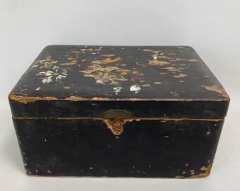 アンティーク中国漆塗り木箱：花柄 - 19世紀 - Etsy 日本