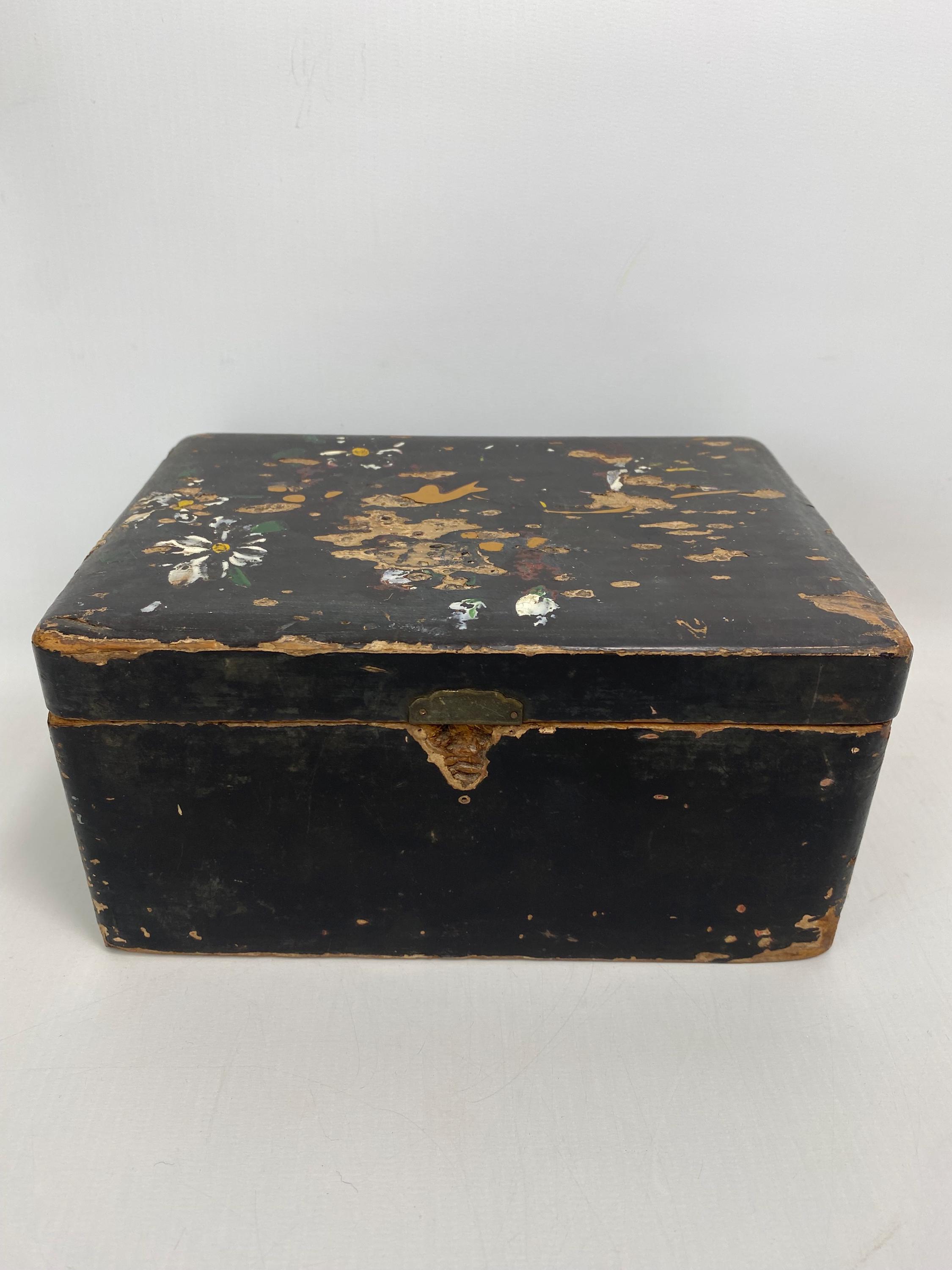 アンティーク中国漆塗り木箱：花柄 - 19世紀 - Etsy 日本