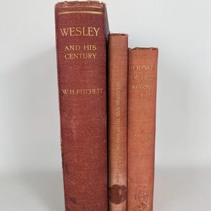 Bundel antieke boeken - set antieke boeken - vintage boeken - oude boeken - vintage bibliotheek - 3 rode en gouden boeken - GC