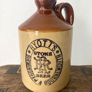 Vintage Stone Beer Bottle - Ryott&#39;s Stone Beer Bottle - Pearsons Stoneware bottle - Old bottle - Salvaged - Prop - 6” GC