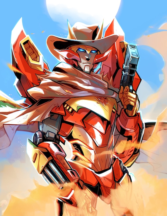 Rodimus Transformers Western Print Etsy