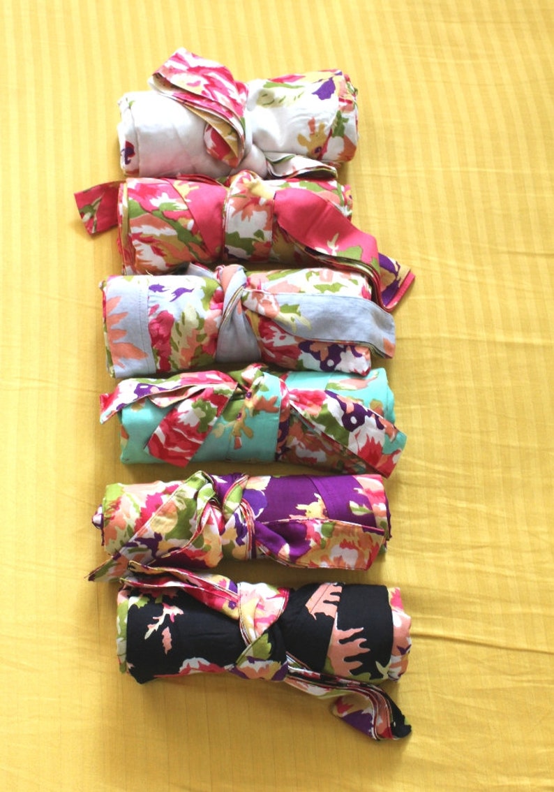 BIG FLORAL Cotton Robe Bridesmaid Robes Cotton Floral Robe Etsy