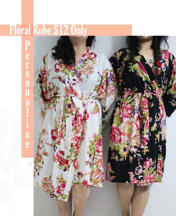 plus size floral bridesmaid robes