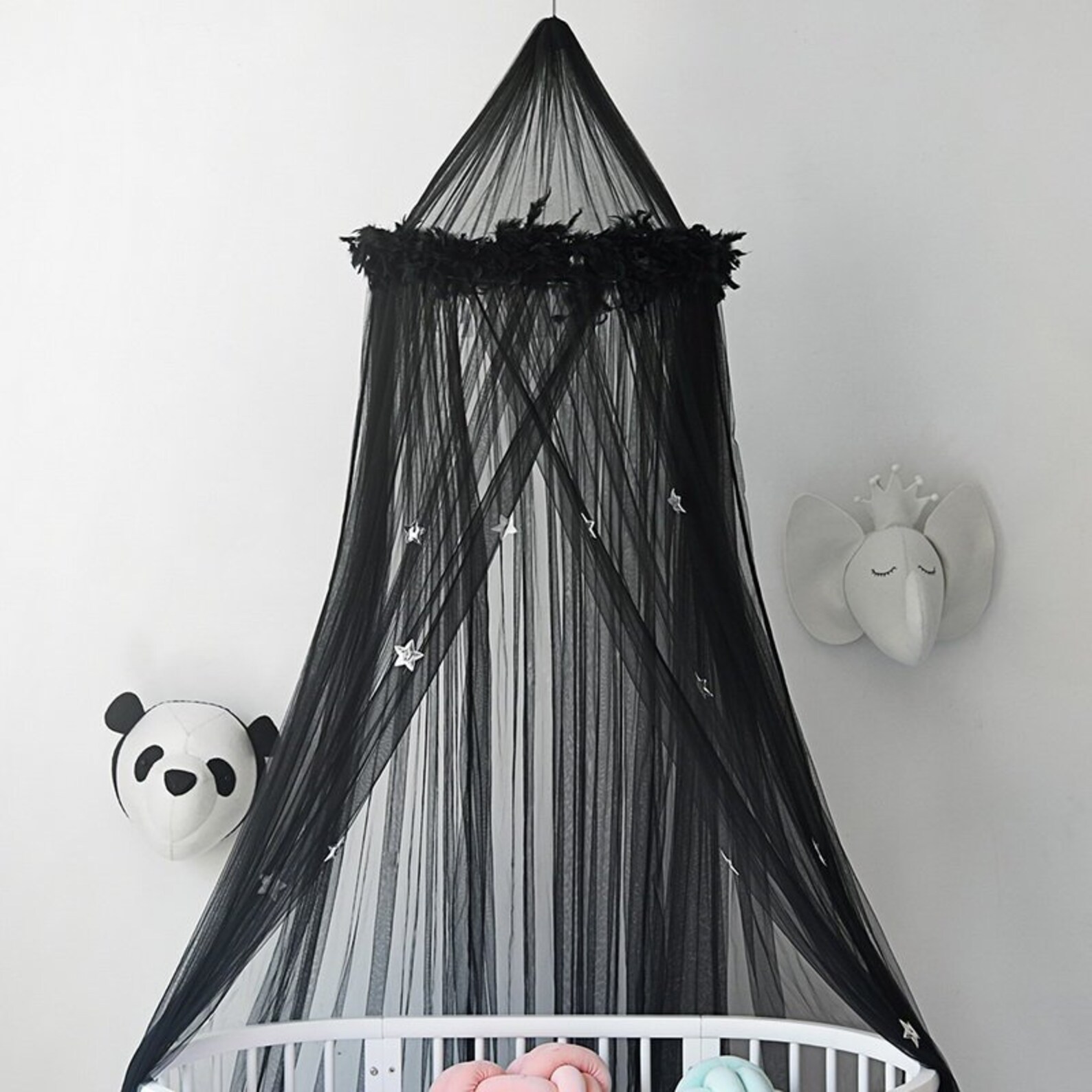 Princess bed canopy black crib Canopy kids bed canopy Etsy
