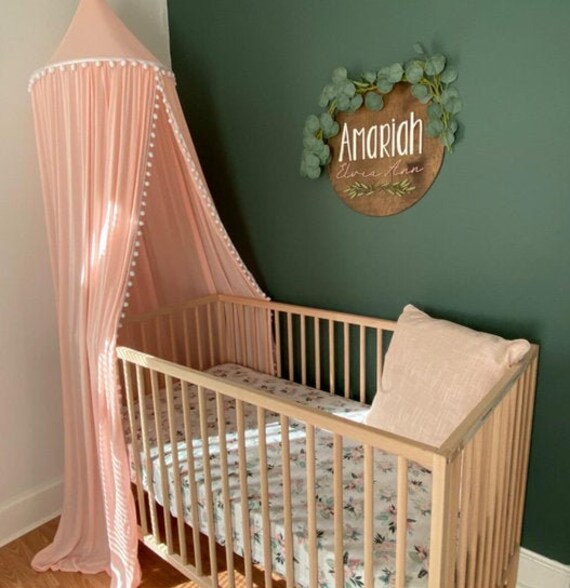 pink crib canopy