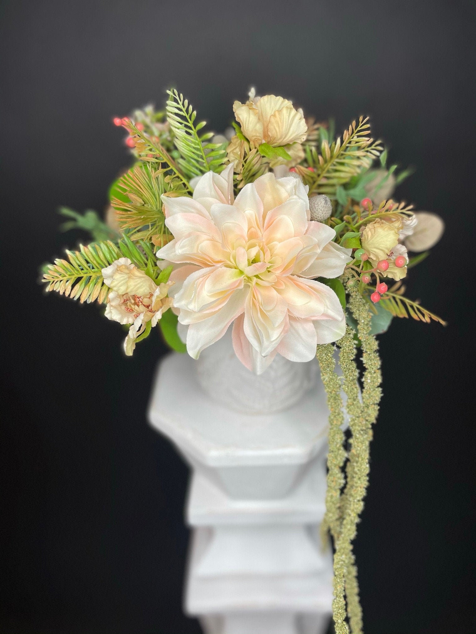 Unique Silk Flower Table Arrangement Etsy