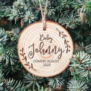 Baby&#39;s First Christmas Ornament - My first Christmas - Personalized Ornament - Baby Girl - Wood Slice - #WO03