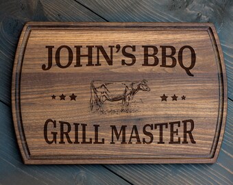 Engraved Cutting Board Personalized Cutting Board Custom Cutting Board BBQ Beer Father/'s Day Dad Husband Walnut Wood --21132-CUTB-002