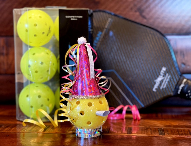 Pickleball Cake Decoration Pickleball Party Decoration in Pink image 4