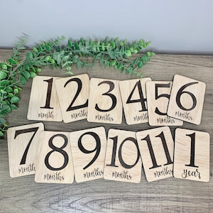 Baby Milestones, Wooden Milestone Marker Set, Monthly Milestone for Baby, Baby Shower Gift, Milestone Rectangles, Photo Props for Babies