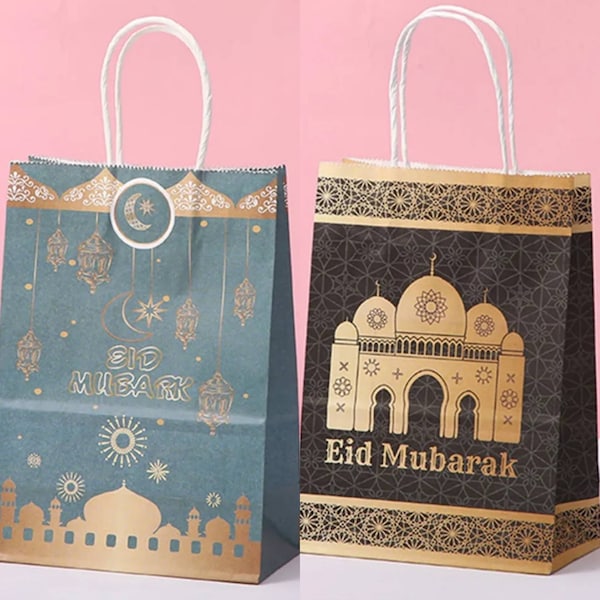 Eid Mubarak Paper Gift Bags Ramadan Kraft Paper Bag