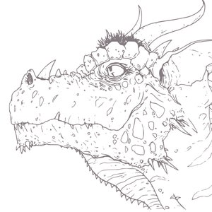 Printable Coloring Page - Dragon - Fantasy Art digital  download print