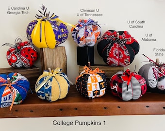 Handmade College Fabric Pumpkins #1