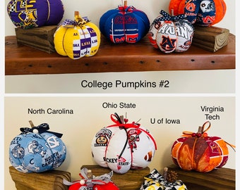 Handcrafted College Fabric Pumpkins #2