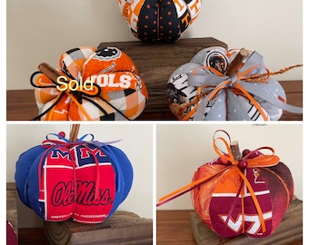 College Fabric Pumpkin Decor - Sample Sale