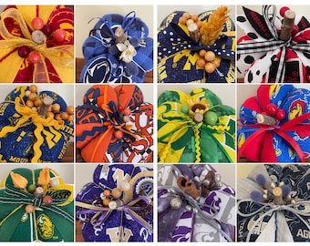 College Team Fabric Pumpkin - Handmade Collegiate Decor (Sample Sale)