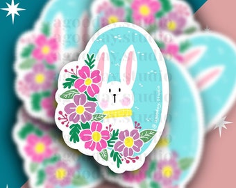 Sticker #S006 / Bullet Journal Stickers,Scrapbook Stickers,Planner Stickers,Bujo,Bunny,Kawaii,Flowers,Aufkleber