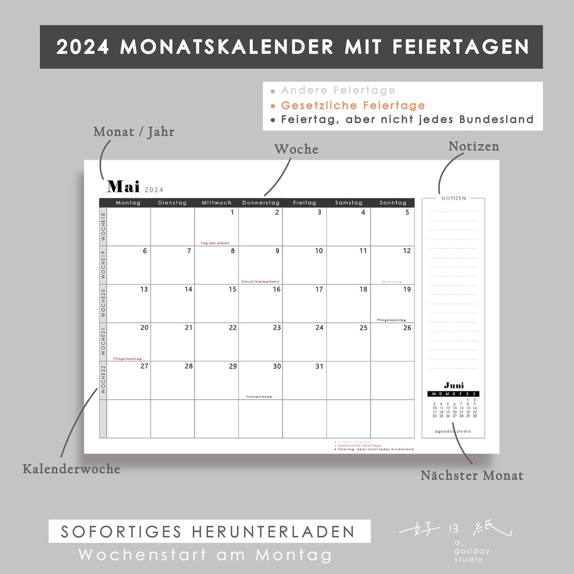 2022 yearly planner a4 size instant download printable pdf file