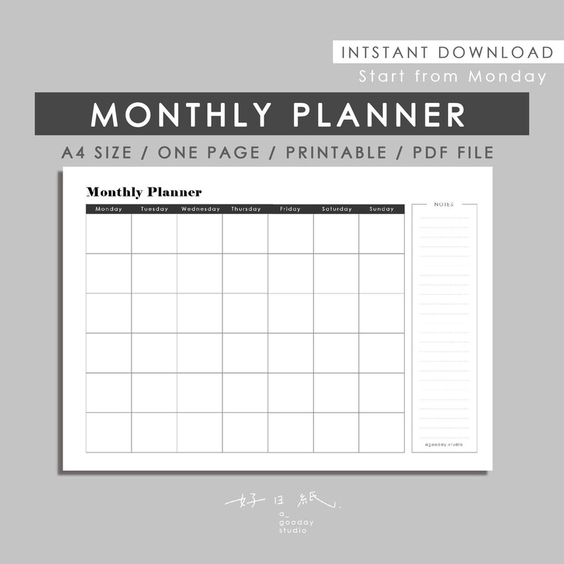 2022 yearly planner a4 size instant download printable pdf etsy