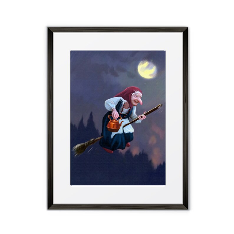 Norwegian Kitchen Witch Poster Scandinavian Prints Elves Etsy