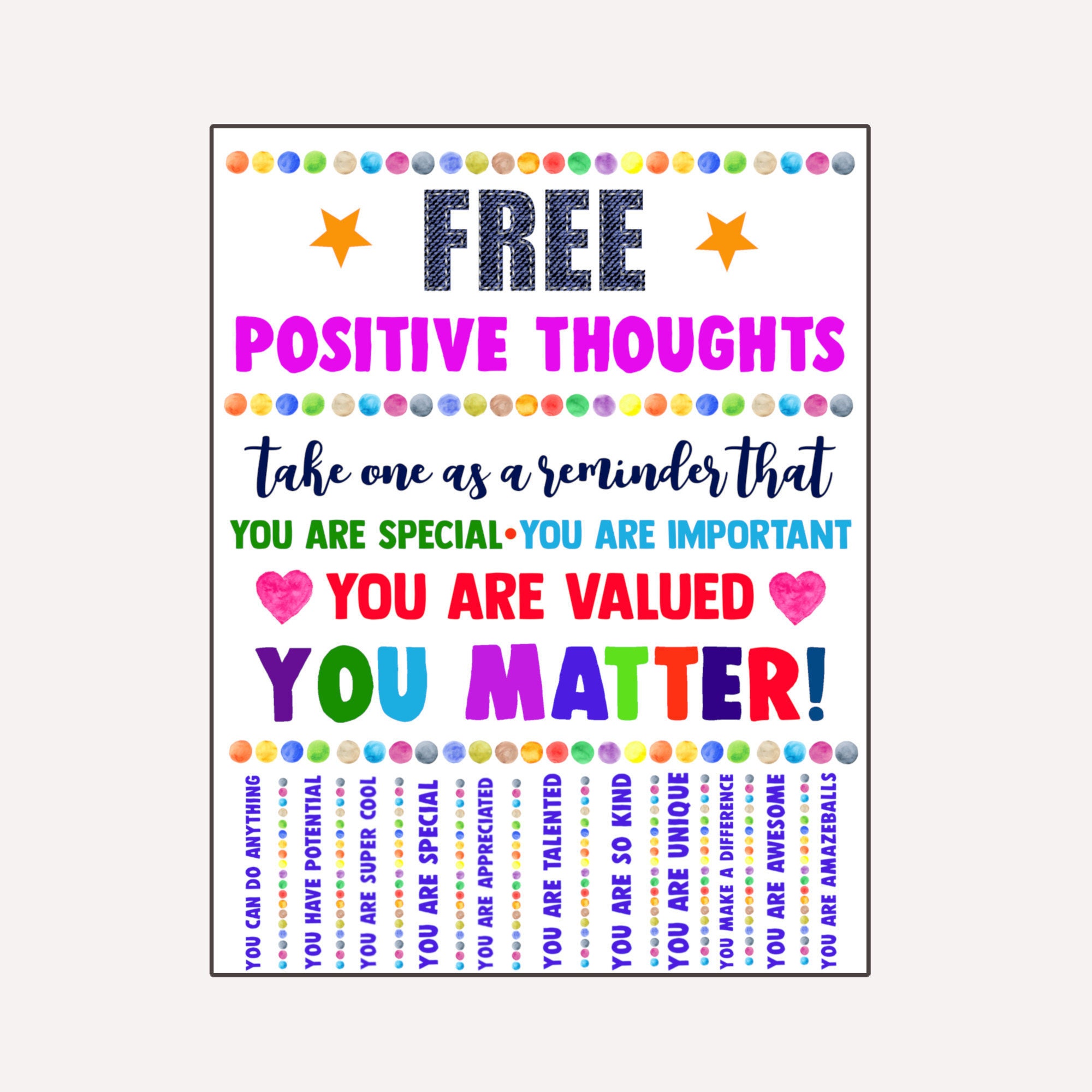 positive-thoughts-tear-off-flyer-teacher-sign-school-etsy-israel