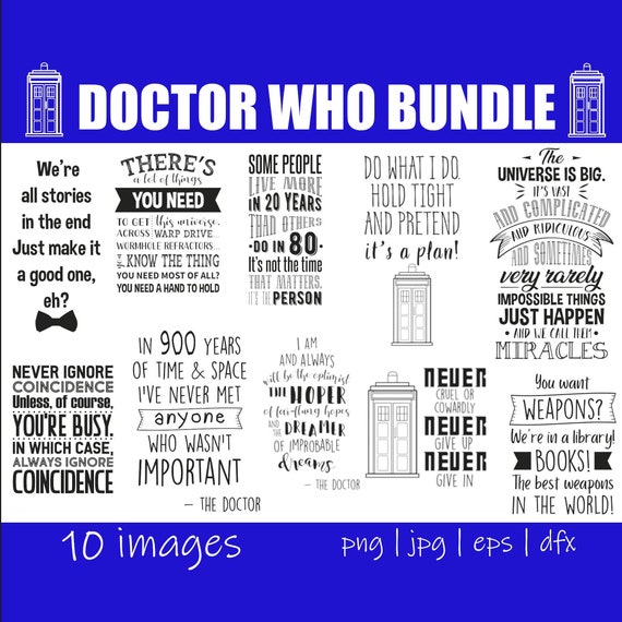 Download Doctor Who Quotes Bundle SVG The Doctor Dr Who Quotes | Etsy