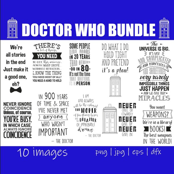 Download Doctor Who Quotes Bundle SVG The Doctor Dr Who Quotes | Etsy