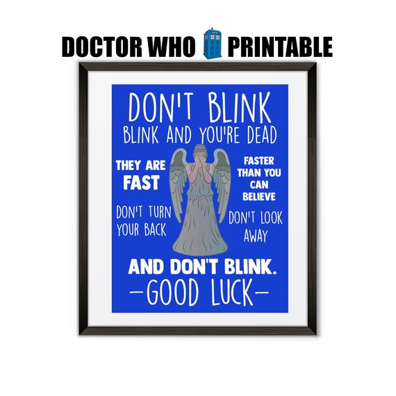Doctor Who Printable Digital Download Dr Who Don T Blink Etsy