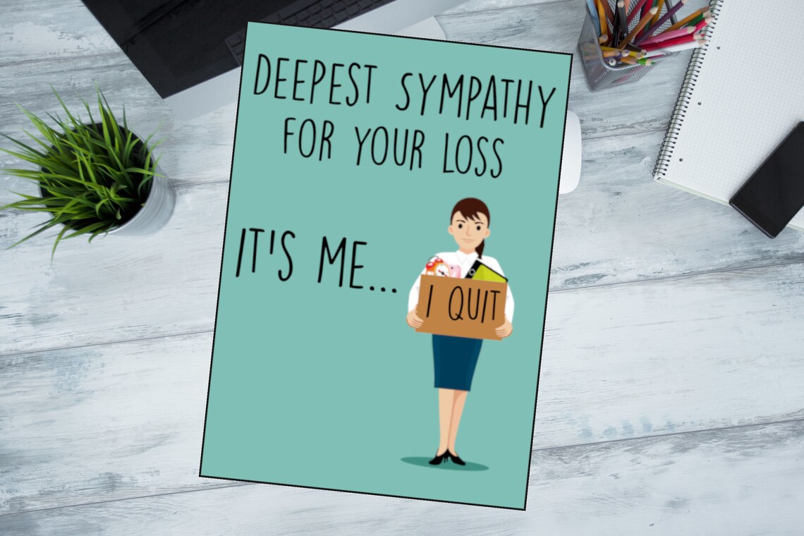 Printable I Quit Quit My Job Card Funny Work Card Give - Etsy