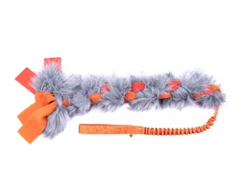 Colorful fur tug toy for dogs - Fleece and fur braided dog toy - Dog's Craft durable dog toy